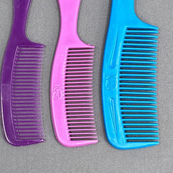 Vintage Goody 80s 90s Pocket Combs Purple Blue Retro Groovy Old School Lot of 3 - Picture 14 of 16